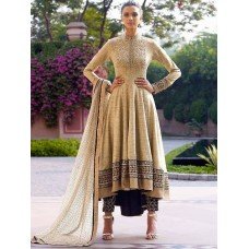 11036 BEIGE KHADI NAKKASHI EUPHORIA WEDDING WEAR DRESS 